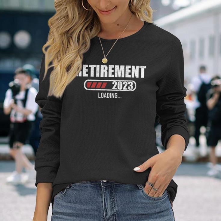 Retirement 2023 Loading Bar For Retired Coworker Long Sleeve T-Shirt Gifts for Her