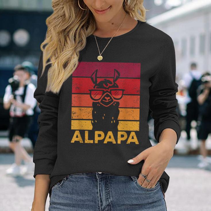 Retro Alpapaatertag Bester Papa Alpaka Langarmshirts Geschenke für Sie