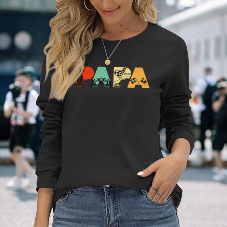 Retro Auto Racer Papa Lustigeintage Papa Auto Racer Langarmshirts Geschenke für Sie