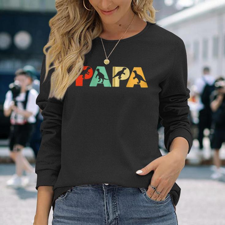 Retro Dinosaurier Papa Lustiger Papa Dinosaurierater Kapuzenjacke Langarmshirts Geschenke für Sie