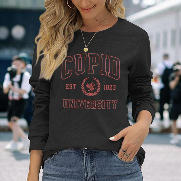 Retro Old Fashioned Cupid University Est 1823 Valentines Day Long Sleeve T-Shirt Gifts for Her