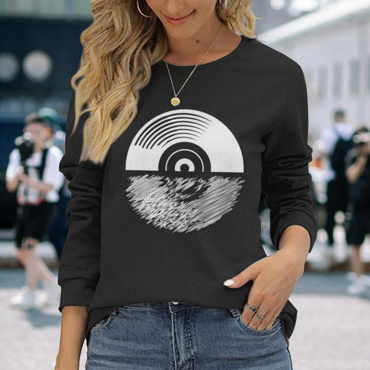 Retro Vinyl Record Sunset Vintage Music Lover 33 45 78 Long Sleeve T-Shirt Gifts for Her