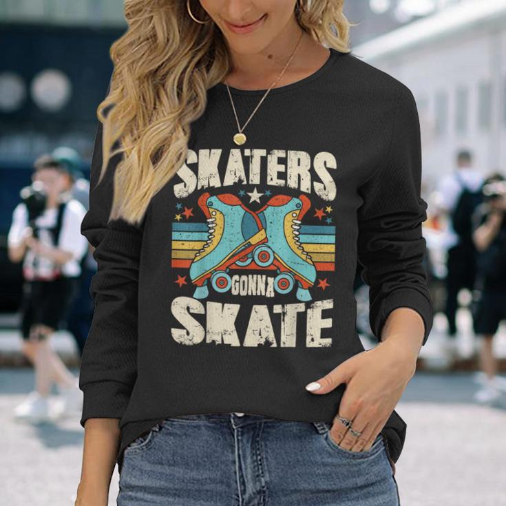 Roller Skating Skaters Gonna Skate Vintage 70S 80S Long Sleeve T-Shirt Gifts for Her