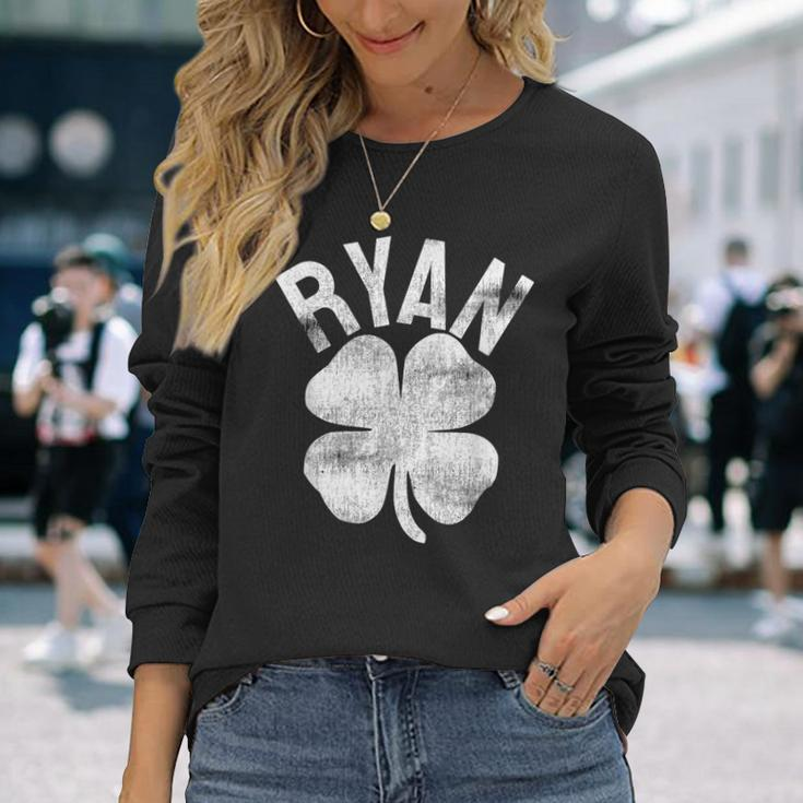 Ryan St Patrick's Day Irish Family Last Name Matching Long Sleeve T-Shirt Gifts for Her