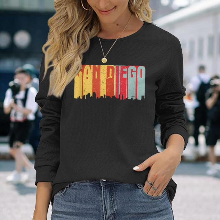 San Diego City Pride Love Colorful Silhouette Image Long Sleeve T-Shirt Gifts for Her