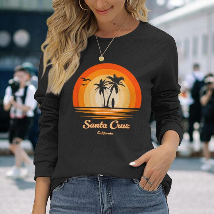 Santa Cruz California Vintage Retro Ca Surfing Long Sleeve T-Shirt Gifts for Her