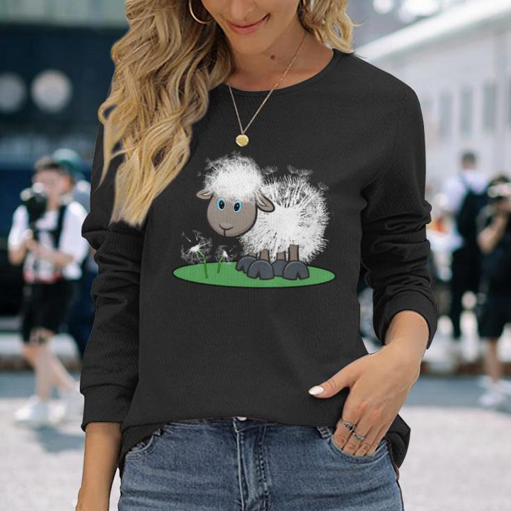 Schaf Spaß Pusteblume Lustig Und Witzig Long-Sleeved Langarmshirts Geschenke für Sie