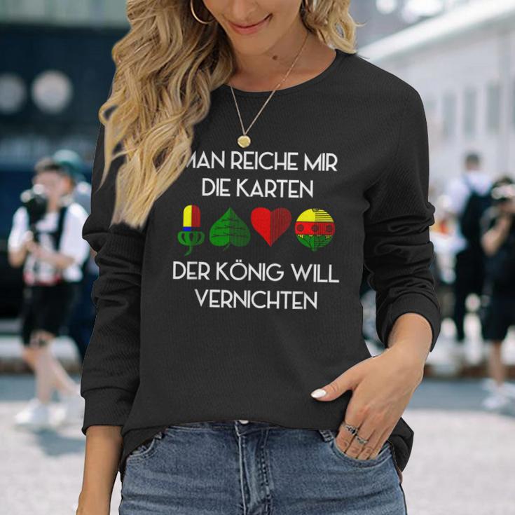 Schafkopf Card Game Bayern Austria Wadden Schnapps Langarmshirts Geschenke für Sie