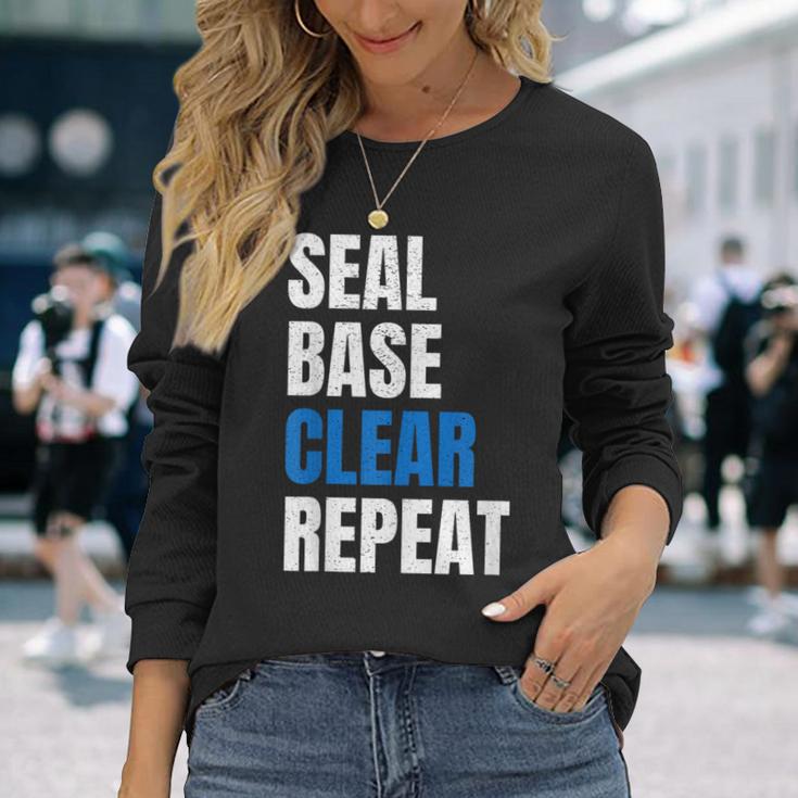 Seal Base Clear Repeat Car Body Painter Automotive Long Sleeve T-Shirt Gifts for Her