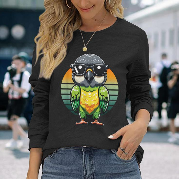 Senegal Parrot With Sunglasses Kawaii Senegal Parrot Long Sleeve T-Shirt Gifts for Her