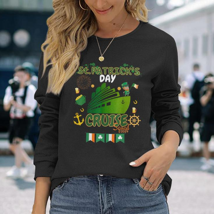 Shamrock Cruise Ship Ireland Flag St Patrick's Day Long Sleeve T-Shirt Gifts for Her