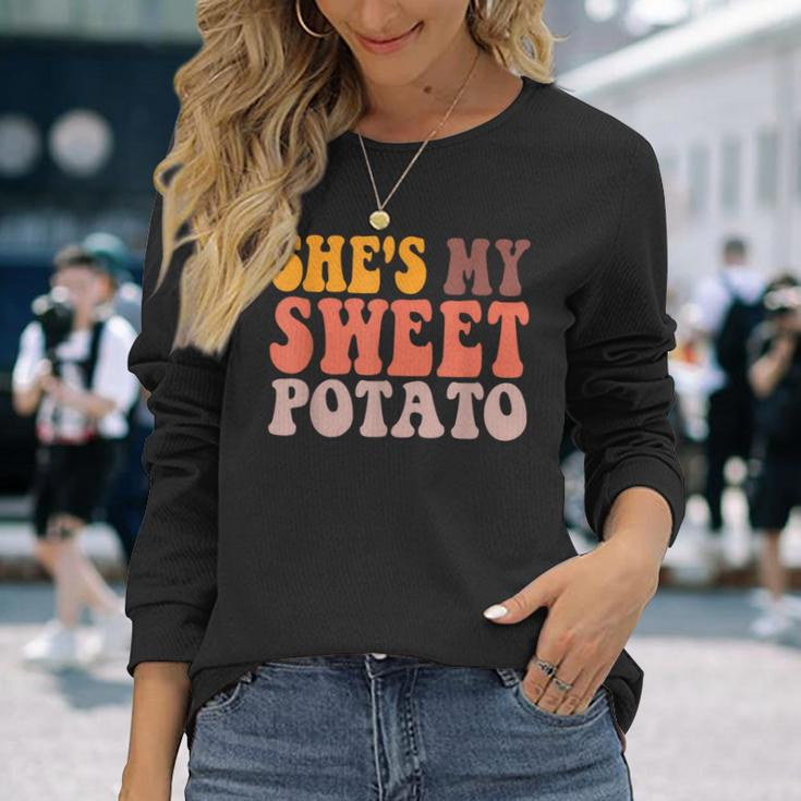 She Is My Sweet Potato I Yam Couples Valentine's Day Long Sleeve T-Shirt Gifts for Her