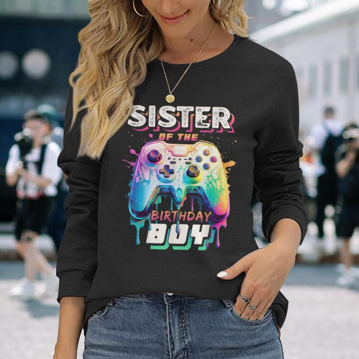 Sister Of The Birthday Boy Matching Video Game Birthday Long Sleeve T-Shirt Gifts for Her