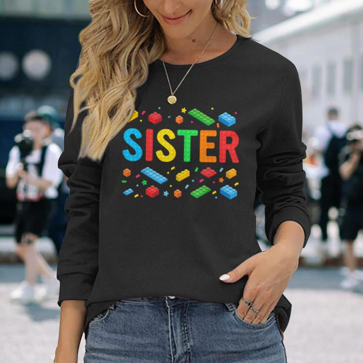 Sister Master Builder Building Bricks Blocks Family Matching Long Sleeve T-Shirt Gifts for Her