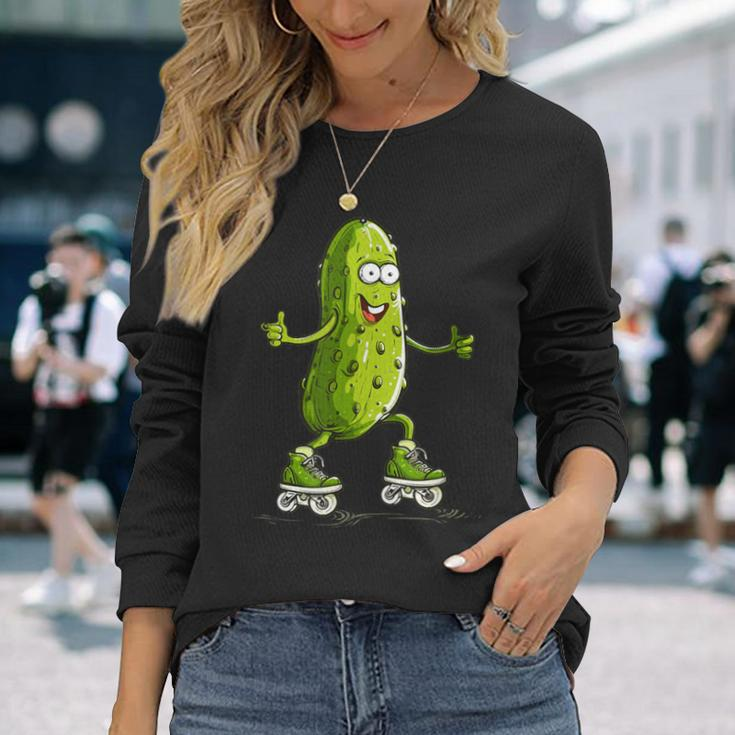 Skater Pickle Kostüm Für Inlineskating Liebhaber Langarmshirts Geschenke für Sie