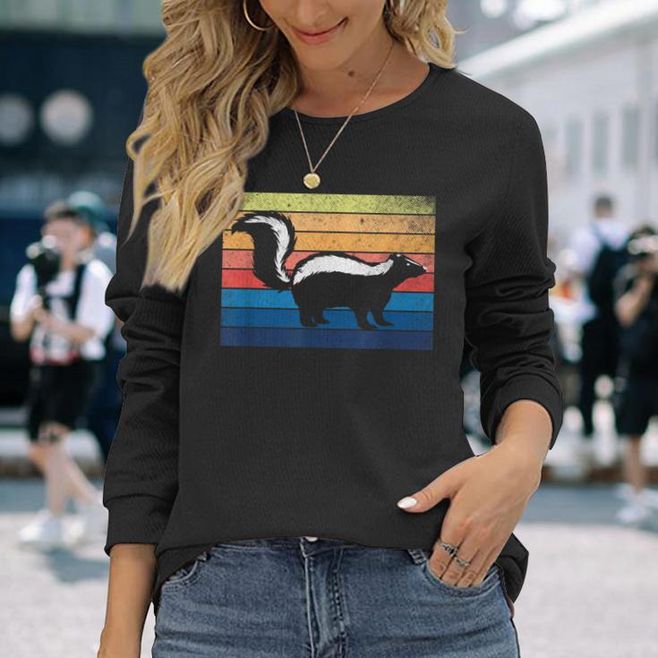 Skunk Vintage Retro Animal Skunks Long Sleeve T-Shirt Gifts for Her