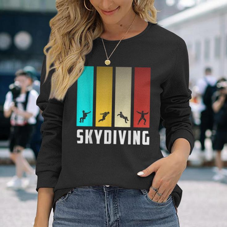 Skydiving Parachutist Wingsuit Flying Parachuting Skydiver Long Sleeve T-Shirt Gifts for Her