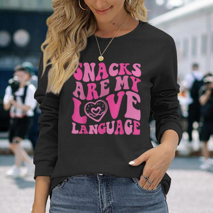 Snacks Are My Love Language Toddler Valentines Day Long Sleeve T-Shirt Gifts for Her