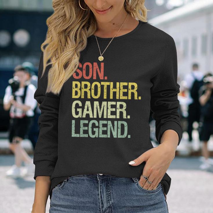 Son Brother Gamer Legend Gaming For Nage Boys Long Sleeve T-Shirt Gifts for Her