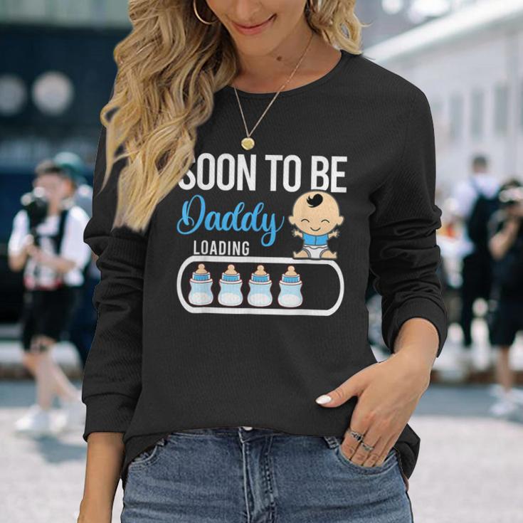 Soon To Be Daddy Boy Pregnancy Announcement Dad Father Men Long Sleeve T-Shirt Gifts for Her