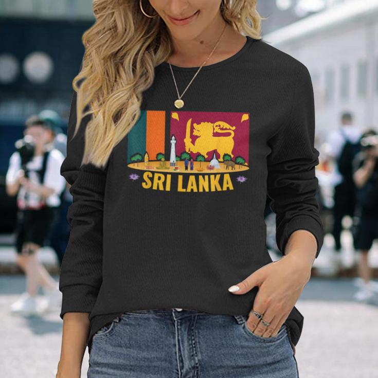 Sri Lanka Flag And Friendship Langarmshirts Geschenke für Sie