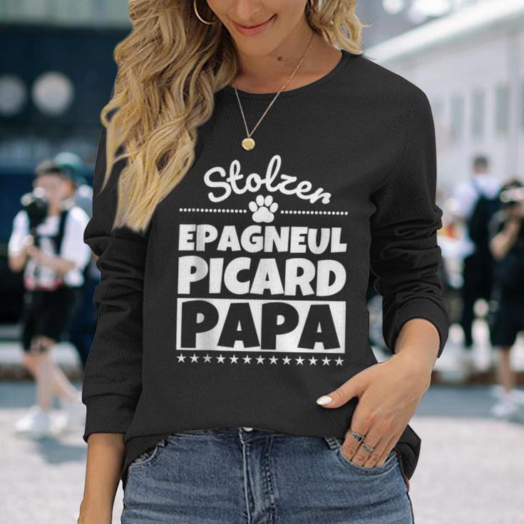 Stolzer Epagneul Picard Papa Langarmshirts Geschenke für Sie