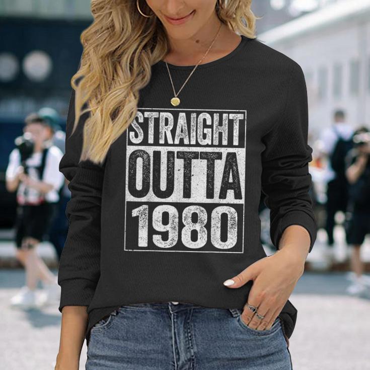 Straight Outta 1980 44Th Birthday Long Sleeve T-Shirt Gifts for Her