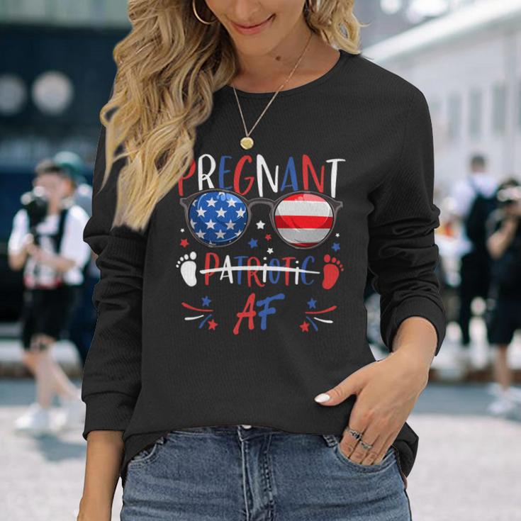 Sunglasses 4Th Of July Patriotic Af Pregnant Pregnancy Long Sleeve T-Shirt Gifts for Her