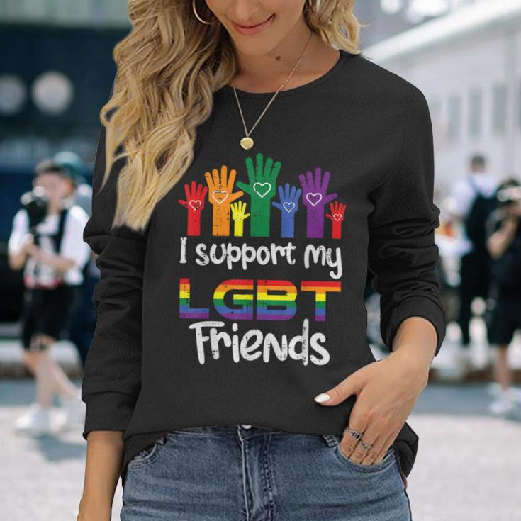 I Support My Lgbt Friends Gay Pride Lgbtq Straight Ally Long Sleeve T-Shirt Gifts for Her
