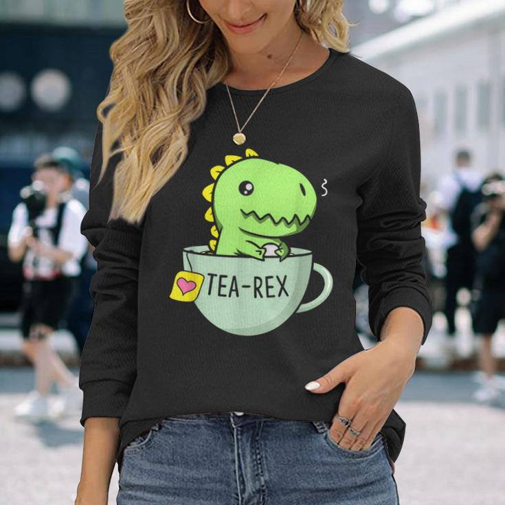 Tea Rex Niedlicher Dinosaurier Tyrannosaurus Rex In Einer Tasse Langarmshirts Geschenke für Sie