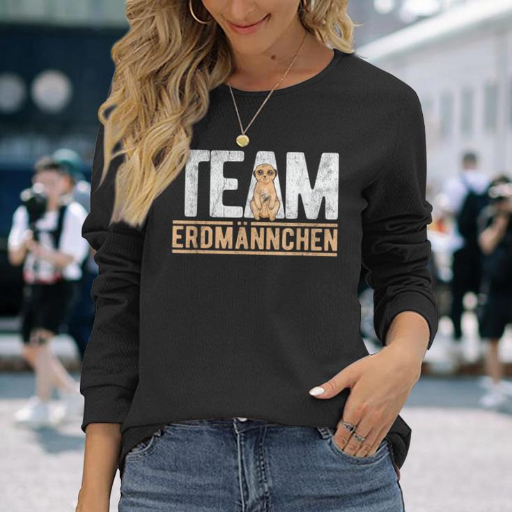 Team Erdmännchen Lustiges Meerkat Fan Langarmshirts Schwarz Geschenke für Sie