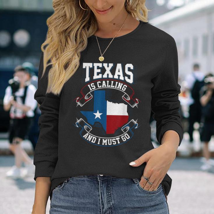 Texas Ruft An Und Ich Muss Gehen Black Langarmshirts Geschenke für Sie