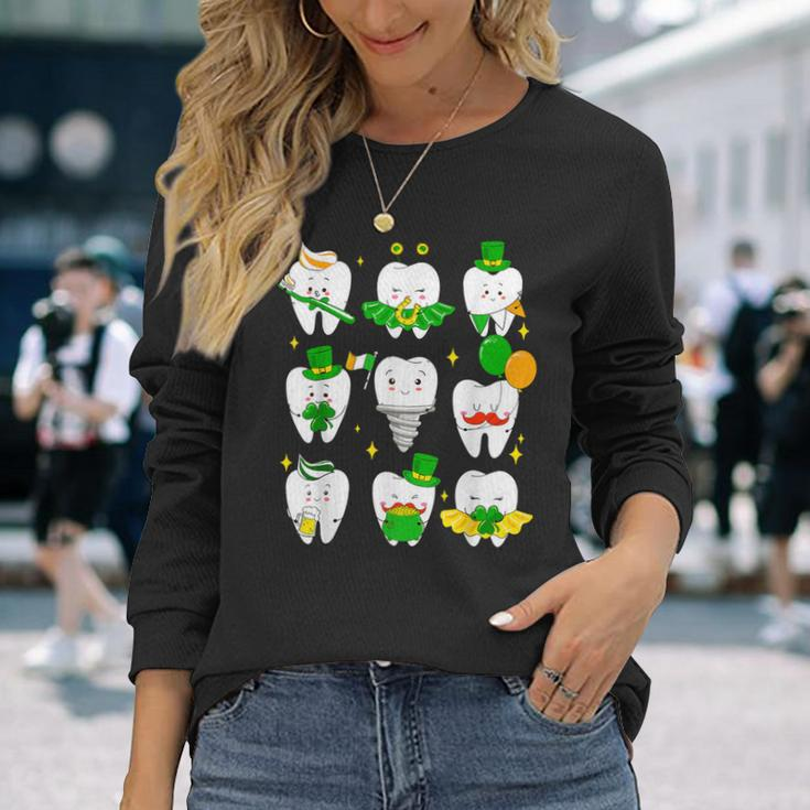Th St Patrick Dentist Dental Assistant Irish Leprechaun Long Sleeve T-Shirt Gifts for Her