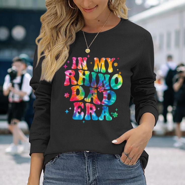 Tie Dye In My Rhino Dad Era Rhino Father Long Sleeve T-Shirt Gifts for Her