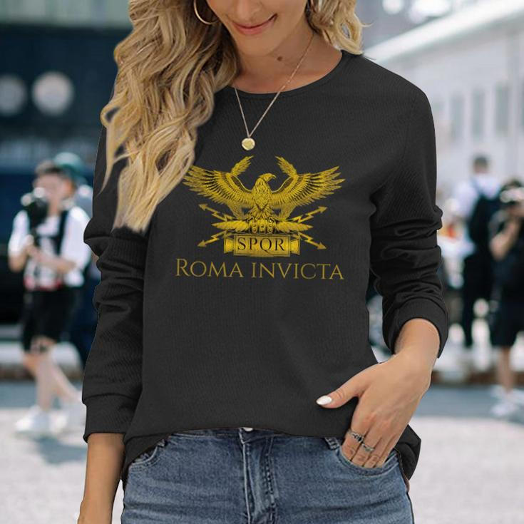 History Of Ancient Rome Spqr Roman Eagle Roma Invicta Langarmshirts Geschenke für Sie