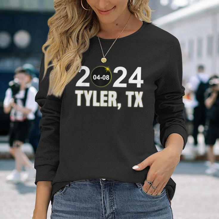 Total Solar Eclipse 04082024 Tyler Texas Solar Eclipse Long Sleeve T-Shirt Gifts for Her