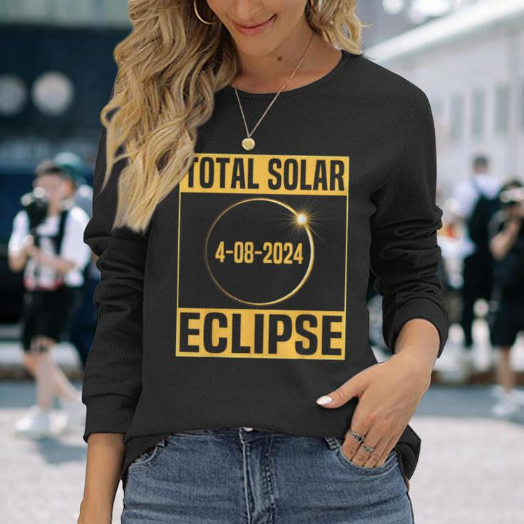 Total Solar Eclipse 2024 America Totality 40824 Astronomy Long Sleeve T-Shirt Gifts for Her