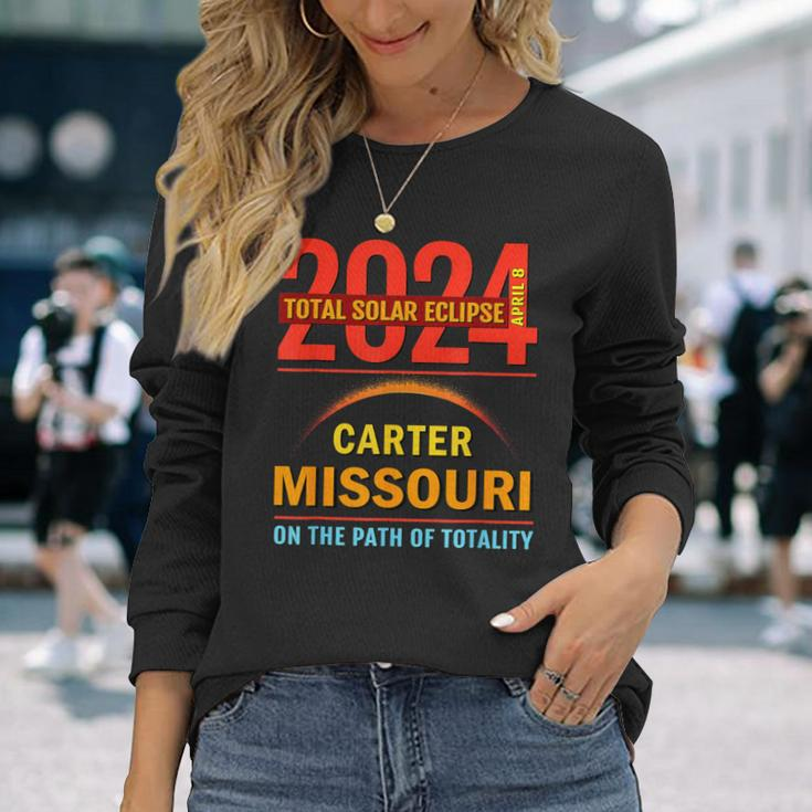 Total Solar Eclipse 2024 Carter Missouri April 8 2024 Long Sleeve T-Shirt Gifts for Her