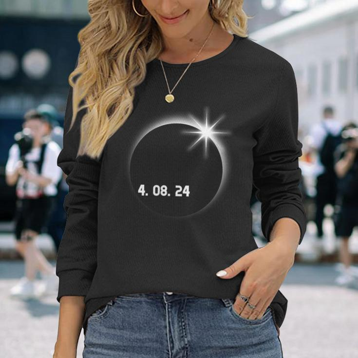 Total Solar Eclipse Spring April 8Th 2024 America Totality Long Sleeve T-Shirt Gifts for Her