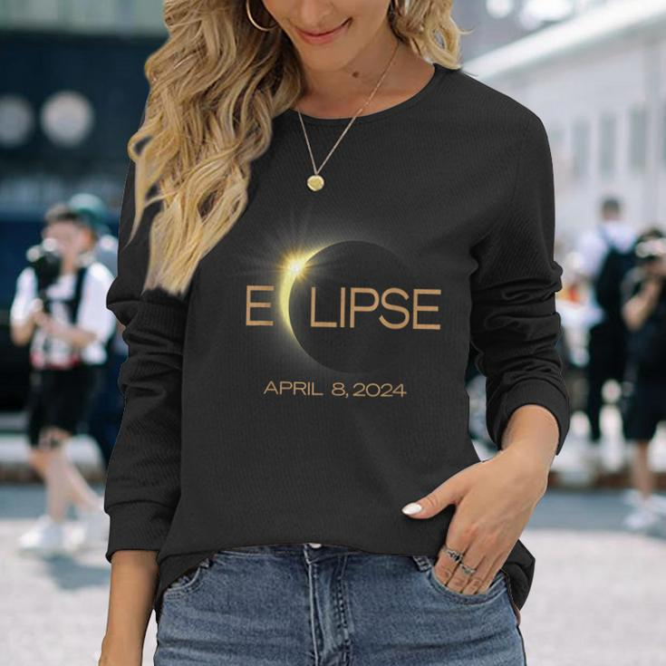 Total Solareclipse 2024 America Long Sleeve T-Shirt Gifts for Her