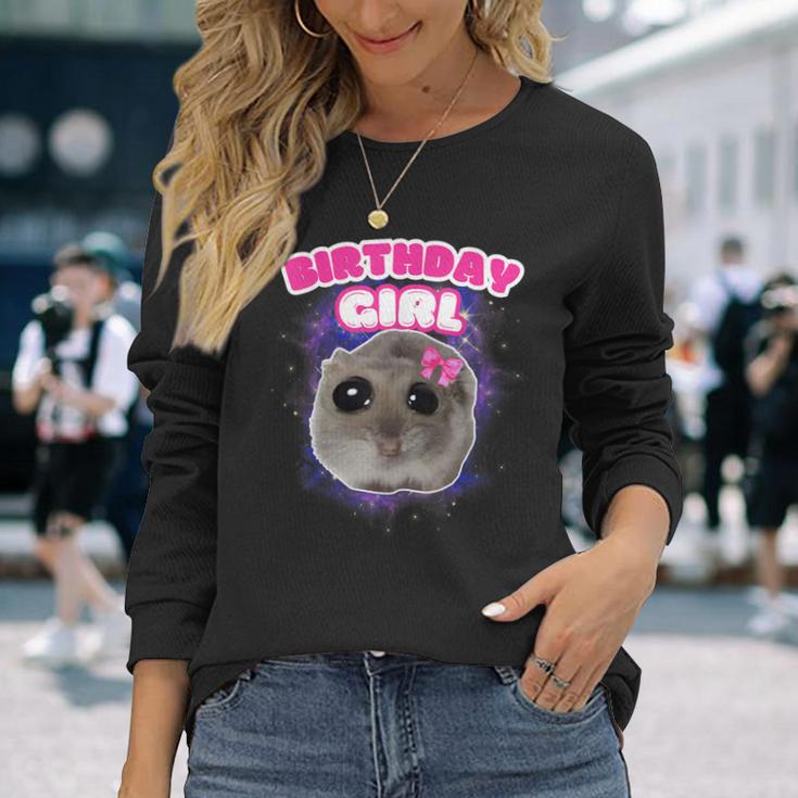 Trauriger Sad Hamster Hamstie Hamsty Hamsti Memes Langarmshirts Geschenke für Sie