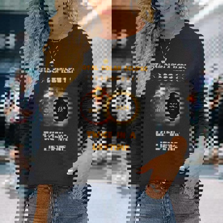 Twice In A Lifetime America Solar Totality Eclipse 2024 Long Sleeve T-Shirt Gifts for Her Twice In A Lifetime America Solar Totality Eclipse 2024 Long Sleeve T-Shirt Gifts for Her