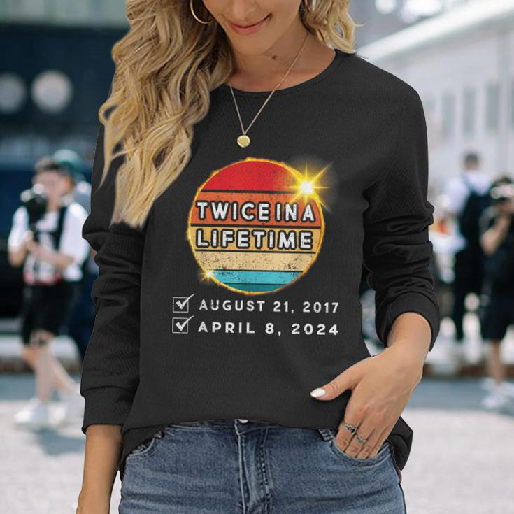 Twice In A Lifetime Solar Eclipse 2024 Totality 2017 Boys Long Sleeve T-Shirt Gifts for Her