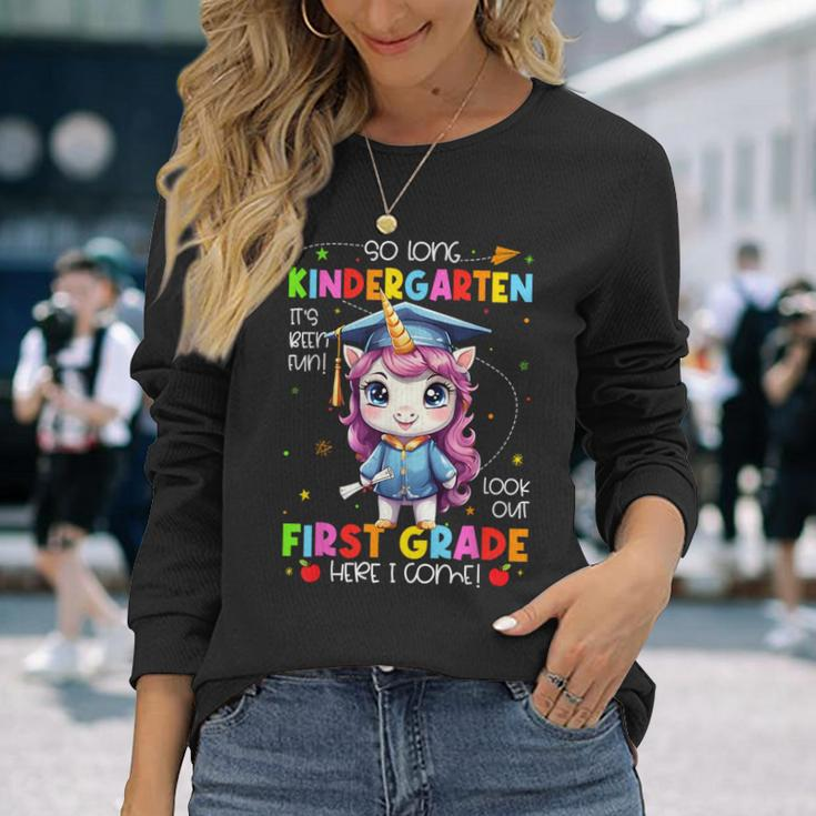Unicorn So Long Kindergarten Graduation Last Day Of School Long Sleeve T-Shirt Gifts for Her