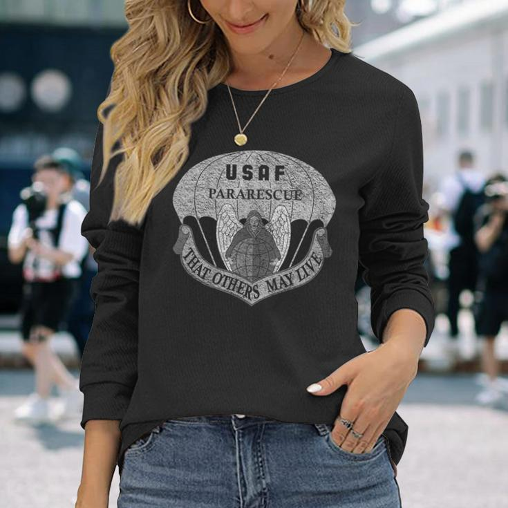 Us Air Force Usaf Pararescue Pj Rescue Medic Recovery Long Sleeve T-Shirt Gifts for Her