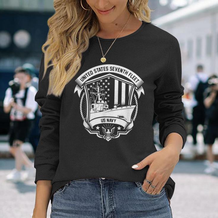 Us Navy Seventh Fleet Long Sleeve T-Shirt Gifts for Her