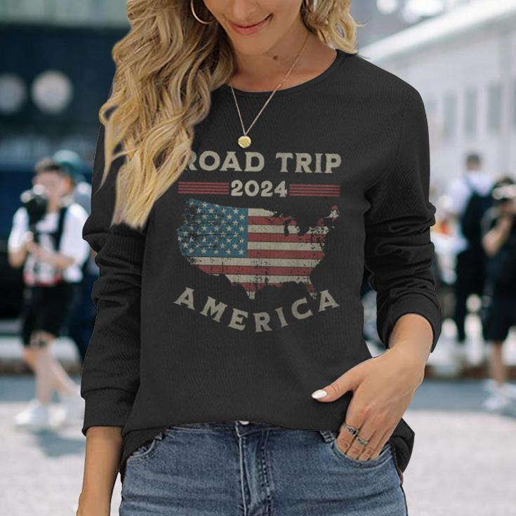 Usa Road Trip 2024 America Langarmshirts Geschenke für Sie