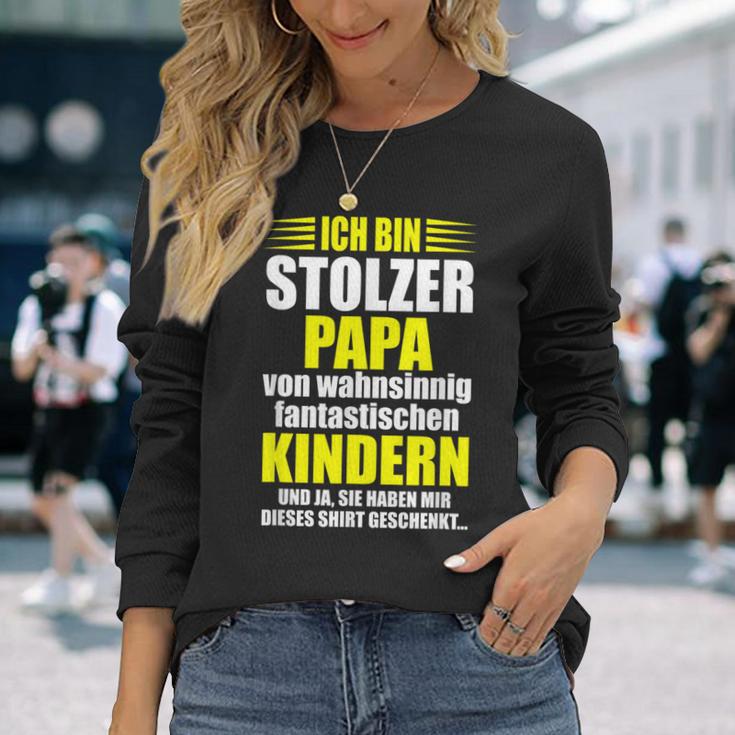 Vater Stolzer Papaatertag Spruch Sprüche Geschenkidee Langarmshirts Geschenke für Sie