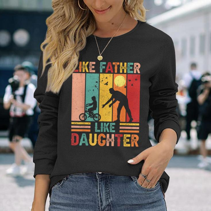 Vingate Retro Like Father Like Daughter Dad Fathers Day Long Sleeve T-Shirt Gifts for Her