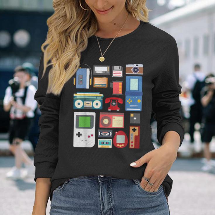 Vintage 90S Technology Old Gadgets Langarmshirts Geschenke für Sie